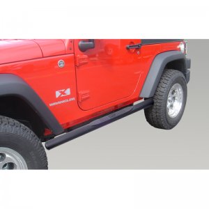 Jeep Wrangler JK Side Step - Rugged Ridge - Oval 4.25 Inch - Black - `07-`18