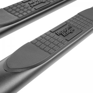 Jeep Gladiator Side Steps - Rugged Ridge - 4-inch Oval - Textured Black - `20-`22