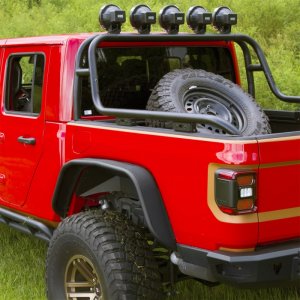 Jeep Gladiator Fender Flares - Rear - Rugged Ridge - Steel Tube - Black - `20-`22