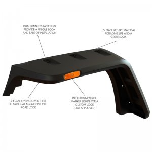 Jeep Wrangler JK Fender Flare Kit - Rugged Ridge - Hurricane - Black - `07-`18