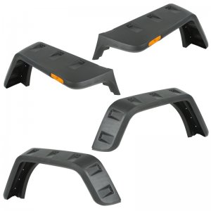 Jeep Wrangler JK Fender Flare Kit - Rugged Ridge - Hurricane - Smooth Black - `07-`18