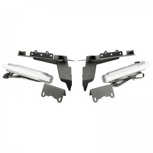 Jeep Gladiator Fender Flare - Front - Rugged Ridge - Chop Brackets w/ Daytime Running Lights - Matte Black - `20-`22