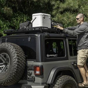 Jeep Wrangler JL Roof Rack with Basket - Rugged Ridge - `18-`21