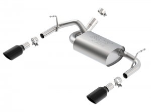 Jeep Wrangler JK Axle-Back Exhaust System - Rear - Borla - ATAK - Black Chrome - 3.6L - `12-`18