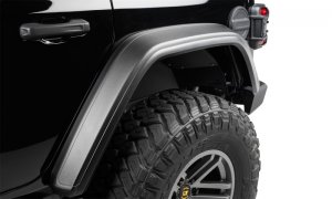 Jeep Wrangler JL Flat Style Flares - Bushwacker - Hyperform - Black - `18-`21