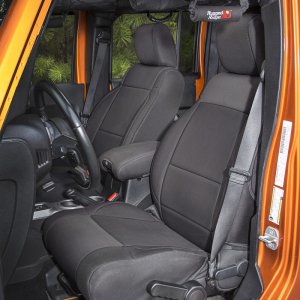 Jeep Wrangler JK Seat Cover Kit - Front/Rear - Rugged Ridge - Black - `07-`10
