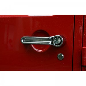 Jeep Wrangler JK Door Handle Cover Kit - Rugged Ridge - Chrome - `07-`18