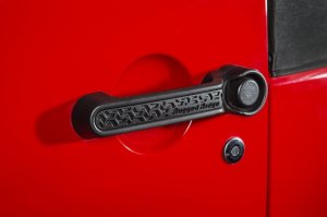 Jeep Wrangler JK Door Handle Insert - Front - Rugged Ridge - Elite - Black Tread - `07-`18