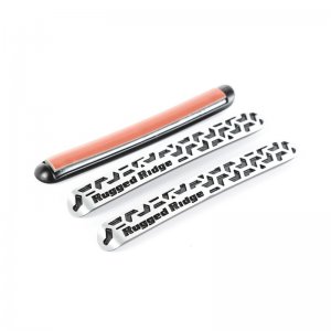 Jeep Wrangler JK Door Handle Inserts - Doors and Tailgate - Rugged Ridge - Contrast Tread - Black - `07-`18