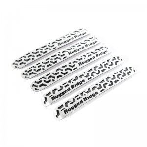 Jeep Wrangler JK Door Handle Inserts - Doors and Rear Tailgate - Rugged Ridge - Contrast Tread Pattern - Black - `07-`18