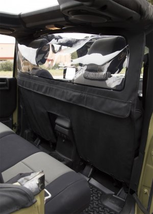 Jeep Wrangler JK Soft Top Wind Screen - Rugged Ridge - Black Diamond - `07-`18