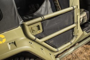 Jeep Wrangler JK Tube Door Covers - Rear - Rugged Ridge - Black - `07-`18