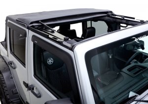 Jeep Wrangler JK Frameless Soft Top - Rampage - Trailview Fastback - Black Diamond - `07-`18