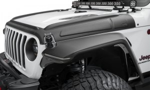 Jeep Wrangler JK Trail Armor Hood Armor (3pc Set) - Front - Bushwacker - Tex. Black - `07-`18