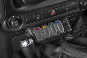 Jeep Wrangler JK Lower Switch Panel Kit - Lower - Rugged Ridge - Black - `11-`18