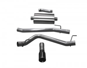 Jeep Gladiator Performance Exhaust - Single Side Exit - CORSA Performance - Cat-Back Sport w/ Single 4in Black Tip - Black - 3.6L - `20-`25