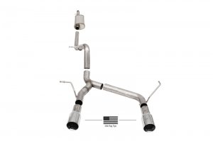 Jeep Wrangler JK Sport Cat-Back Exhaust - Rear - CORSA Performance - American Flag Tips - Black - 3.6L/3.8L - `07-`18