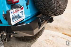 Jeep Wrangler JK Pro Series 2 Rear Bumper - Rear - ICON - with Hitch/Tabs - Black - `07-`18