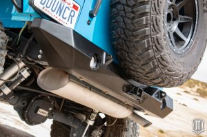 Jeep Wrangler JK Pro Series 2 Rear Bumper - Rear - ICON - with Hitch/Tabs - Black - `07-`18