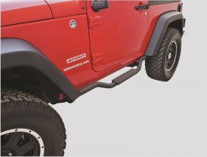 Jeep Wrangler JK Side Bar - Rampage - Slimline - Black - `07-`18