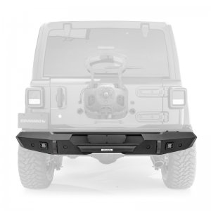 Jeep Wrangler JL Trailline Rear Straight Bumper - Rear - Go Rhino - Textured Black Finish - Black - `18-`20