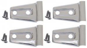 Jeep Wrangler JK Door Hinge Overlays - Kentrol - Polished Silver - `07-`18