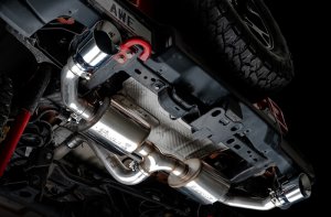 Jeep Wrangler JL Tread Edition Exhaust - Rear - AWE Tuning - Axle-Back, Dual - Chrome Silver - 2018