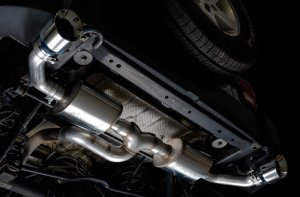 Jeep Wrangler JK Tread Edition Axle-Back Dual Exhaust - AWE Tuning - Tread Edition - Chrome Silver - 3.6L - `07-`18