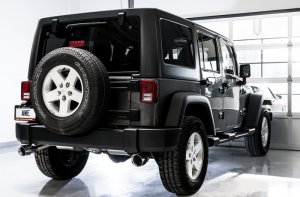 Jeep Wrangler JK Tread Edition Axle-Back Dual Exhaust - AWE Tuning - Tread Edition - Chrome Silver - 3.6L - `07-`18