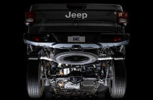 Jeep Gladiator Performance Exhaust - Rear - AWE Tuning - Tread Edition Cat-Back Dual Exhaust - Diamond Black - 3.6L - `20-`21