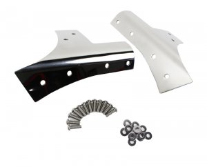 Jeep Wrangler JK Windshield Supports Pair - Kentrol - Polished Silver - `07-`18