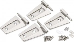 Jeep Wrangler JK Door Hinge Set - Kentrol - Polished Silver - `07-`18