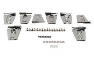 Jeep Wrangler JK Door Hinge Set - Kentrol - Polished Silver - `07-`18