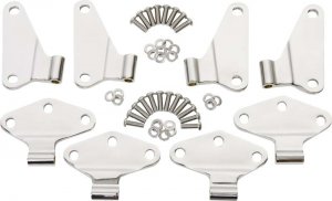 Jeep Wrangler JK Door Hinge Set - Kentrol - Polished Silver - `07-`18