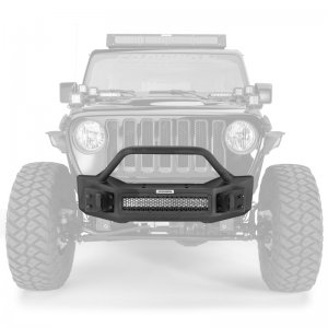 Jeep Gladiator Bumper - Front - Go Rhino - Rockline Front Stubby w/ Overrider - Textured Black - `07-`20