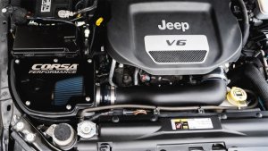 Jeep Wrangler JK Air Intake Closed Box - CORSA Performance - MaxFlow 5 Oiled Filter - 3.6L V6 - `12-`18