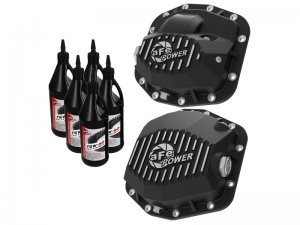 Jeep Wrangler JL Diff Cover Kit - Front/Rear - aFe - Pro Series - Black w/ Machined Fins - 3.6L - `18-`23