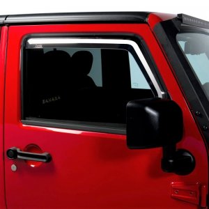 Jeep Wrangler JK Element Chrome Window Visors - Front - Putco - Chrome - `07-`18