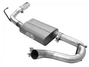 Jeep Wrangler JK Axle-Back Exhaust - aFe - Scorpion 2-1/2in Alum Steel - Polished - V6-3.6/3.8L - `07-`18