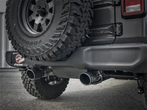 Jeep Wrangler JL Exhaust Cat-Back - aFe - Rebel Series - Black - V6 3.6L - `18-`24