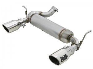 Jeep Wrangler JK Axle-Back Exhaust - Rear - aFe - Rebel Series 2.5in 409 SS - Polished - 3.6L/3.8L - `07-`18