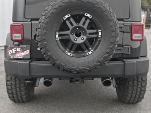 Jeep Wrangler JK Exhaust Cat Back - Rear - aFe - Rebel Series - Black - V6 3.6L/3.8L - `07-`18