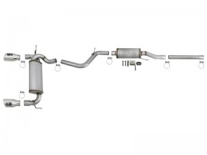 Jeep Wrangler JK Exhaust Cat Back - Rear - aFe - Rebel Series - Polished - V6 3.6L/3.8L - `07-`18