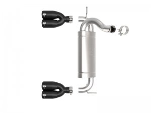 Jeep Wrangler JK Axle-Back Exhaust System - aFe - Rebel Series - Black - V6-3.6L/3.8L - `07-`18