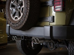 Jeep Wrangler JK Axle-Back Exhaust - aFe - Rebel Series - Polished - V6-3.6L/3.8L - `07-`18