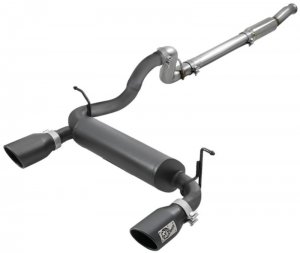 Jeep Wrangler JL Cat-Back Exhaust - aFe - Rebel Series - Black - 2.0L - `18-`24