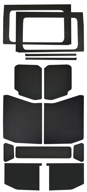 Jeep Wrangler JL Complete Headliner Kit - DEI - Boom Mat - Black Leather Look - `18-`23