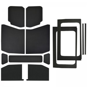 Jeep Wrangler JL Complete Headliner Kit - DEI - Boom Mat - Black Leather Look - `18-`23