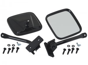 Jeep Wrangler JK Door Mirror - Kentrol - E-Z Detach - Black - `07-`18