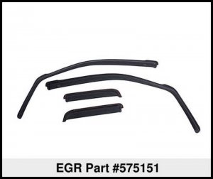 Jeep Wrangler JK In-Channel Window Visors - Front + Rear - EGR - Dark Smoke - 2007